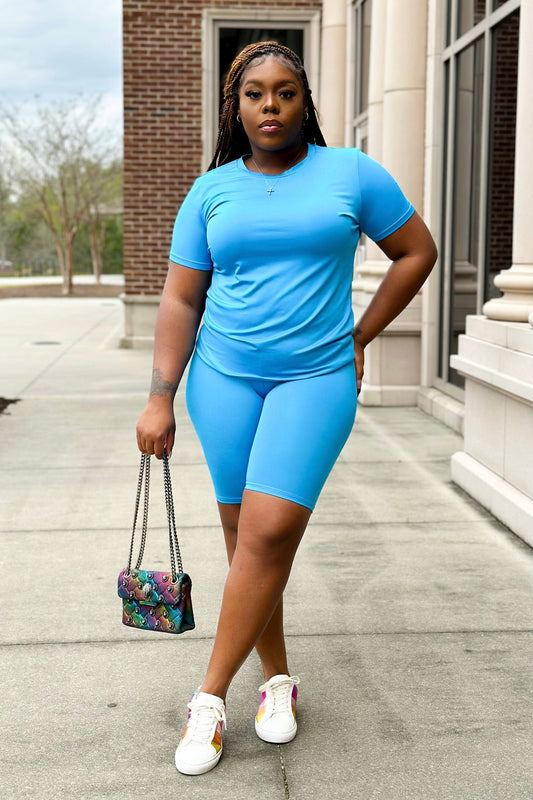 Two piece biker short set