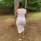 June Dusty Rose Silhouette Bodycon Midi Tank Dress