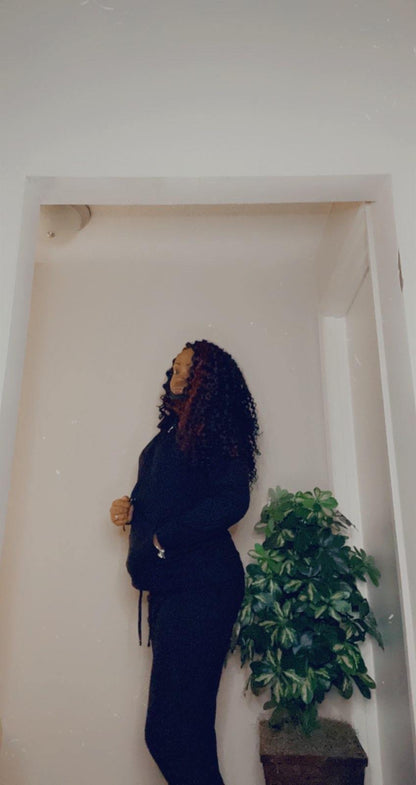 Black out jogger/hoodie set with mask