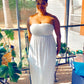 Off Shoulder Plain Ruched Backless Casual Asymmetric Maxi Dress